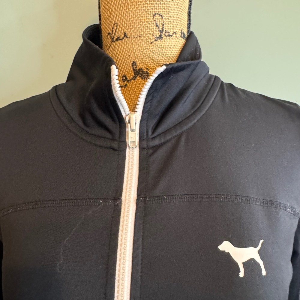 PINK Victoria's Secret Womens Ultimate Zip Up Active Track Jacket Black Size XS - Picture 3 of 6